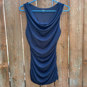 APT 9 Women’s Blue Ruche Sleeveless Scoop Neck Blouse Shirt Size XS